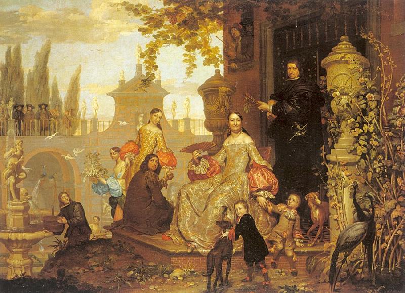 Jan Van Kessel the Younger Portrait of a Family in a Garden Germany oil painting art